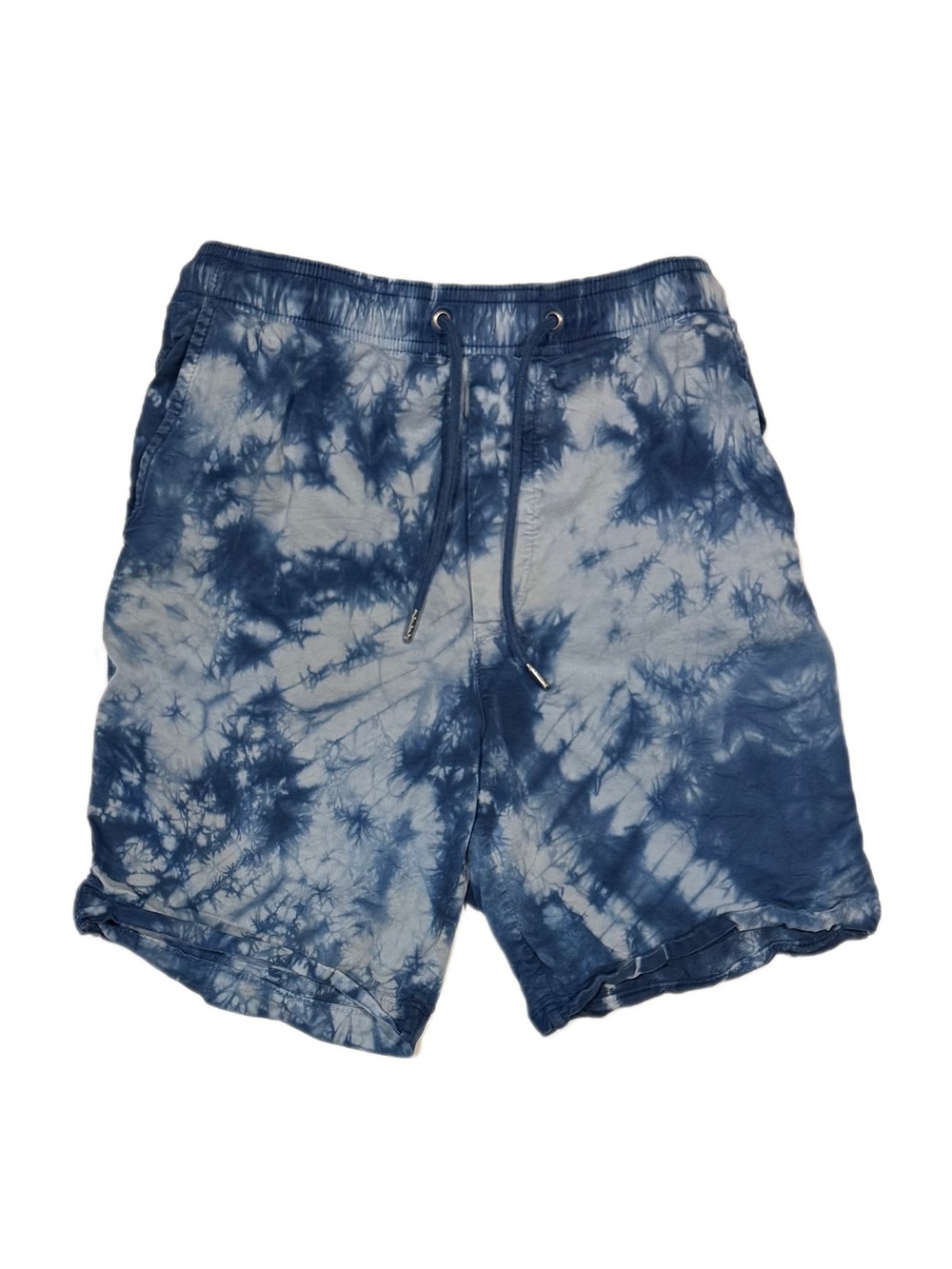 American Eagle Men's Size XS Blue Tie-Dye Chino Shorts Drawstring Regular Fit